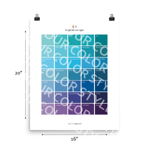 Bright Warm Light Color Palette - Blue to Purple
