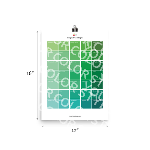 Bright Warm Light Color Palette - Greens