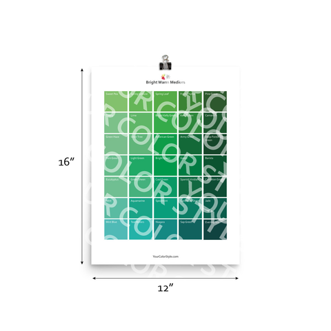 Bright Warm Medium Color Palette - Greens