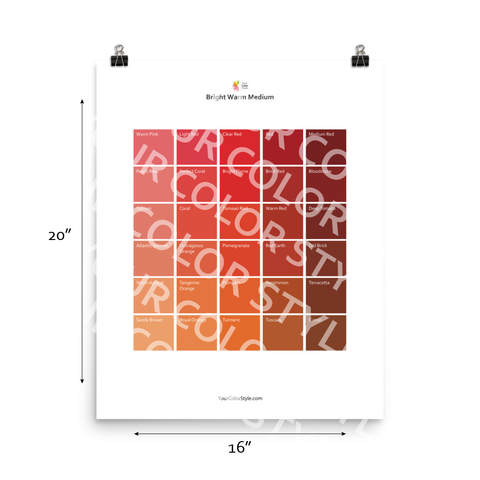 Bright Warm Medium Color Palette - Reds