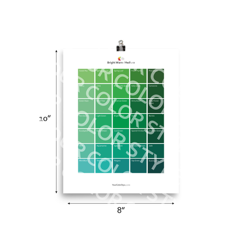 Bright Warm Medium Color Palette - Greens