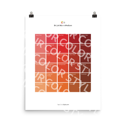 Bright Warm Medium Color Palette - Reds