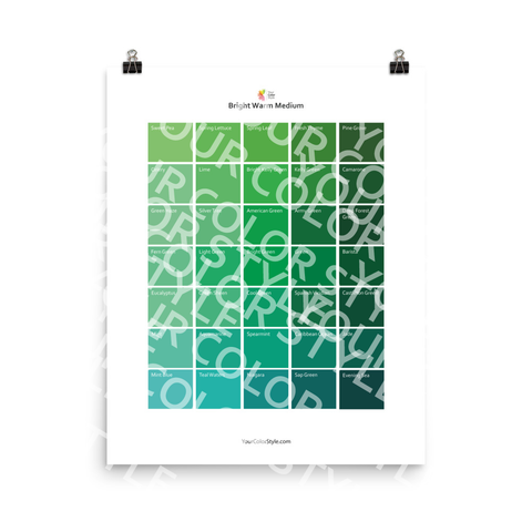 Bright Warm Medium Color Palette - Greens