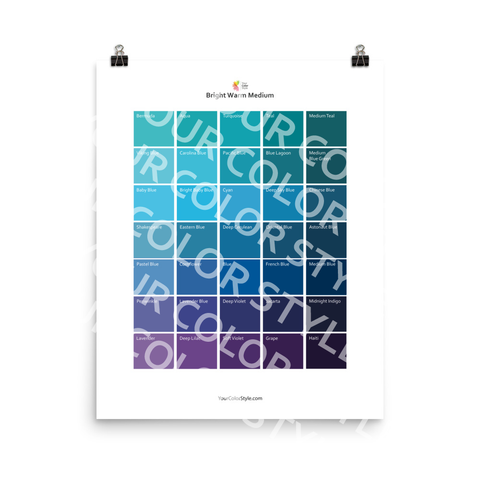 Bright Warm Medium Color Palette - Blue to Purple