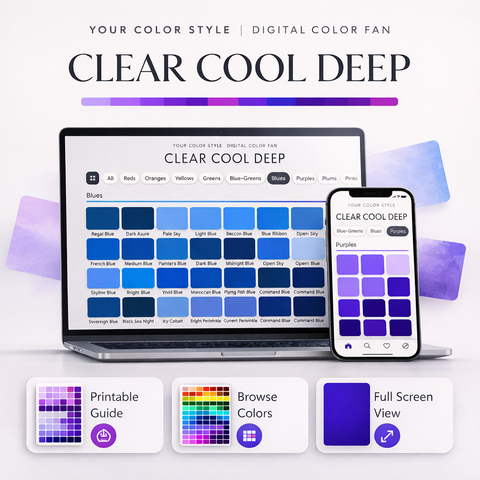 Clear Cool Deep digital color palette by Your Color Style showing deep cool color swatches