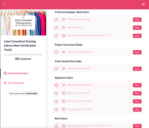 Online Color Analysis Training