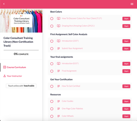Online Color Analysis Course
