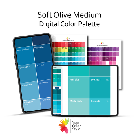 Soft Medium Color Palettes for Olive Skin Tone