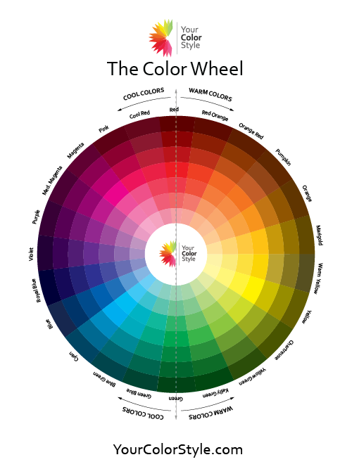 Full color wheel illustrating warm, cool, and neutral hues used in the Your Color Style color analysis system.