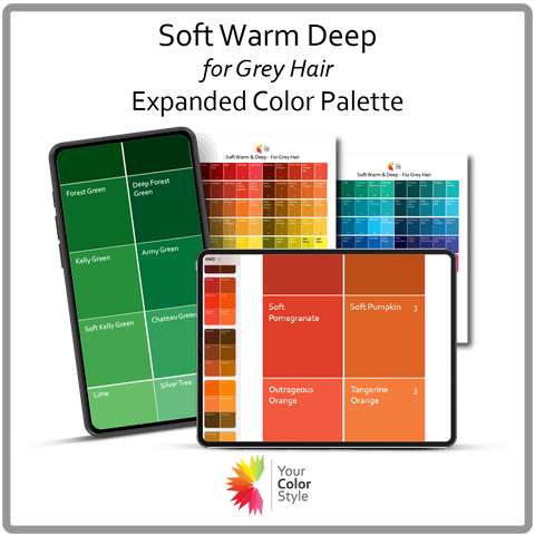 Soft Warm Deep for Grey Hair EXPANDED Digital Color Palette