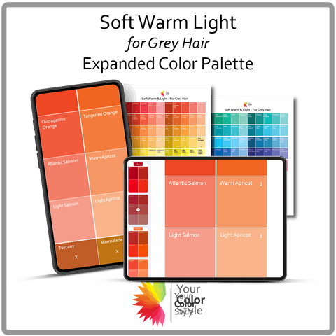 Soft Warm Light for Grey Hair EXPANDED Digital Color Palette