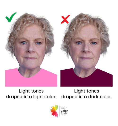 Comparison of light, medium, and deep color palettes illustrating how depth affects personal color harmony.