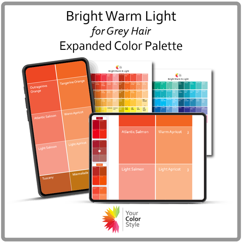 Bright Warm Light for Grey Hair EXPANDED Digital Color Palette