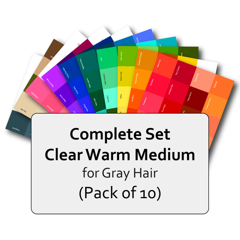 Complete Set of Clear Warm Medium for Gray Hair Postcard Prints