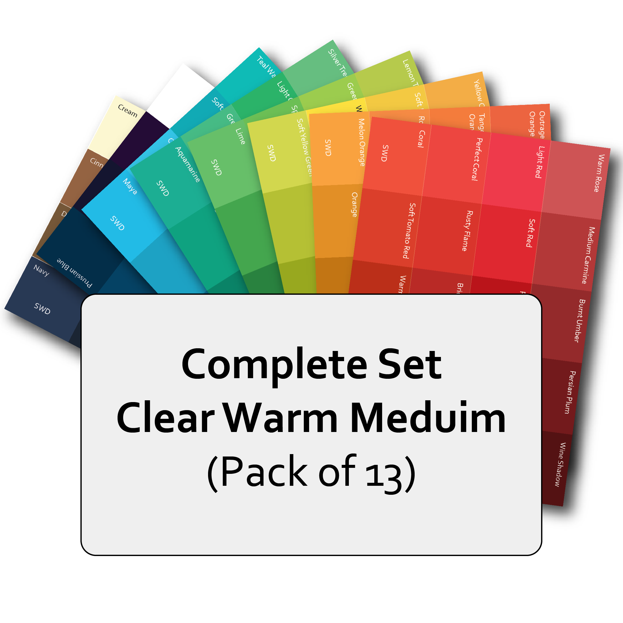 Complete Set of Clear Warm Medium Postcard Prints