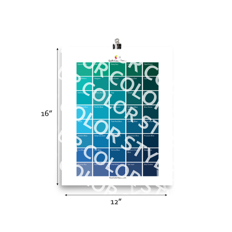 Soft Cool Deep Color Palette - Green to Blue