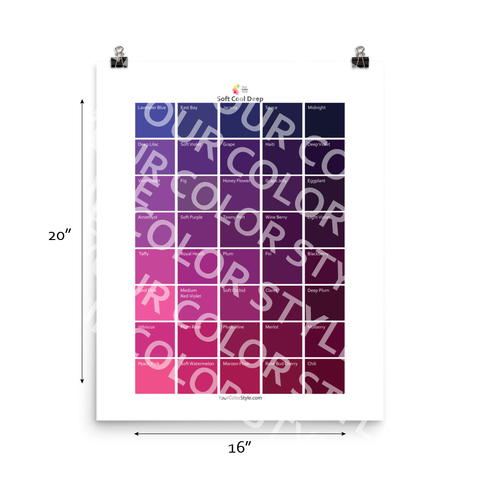 Soft Cool Deep Color Palette - Purple to Pink