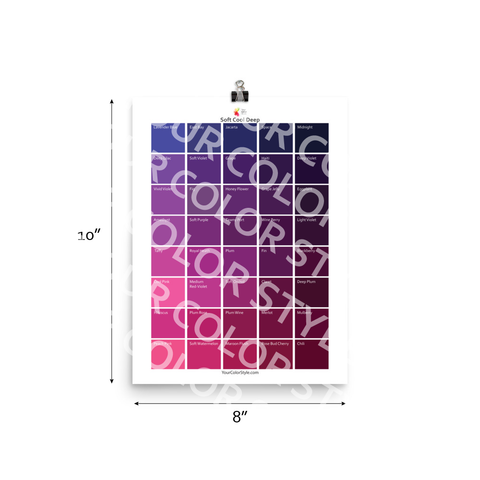 Soft Cool Deep Color Palette - Purple to Pink