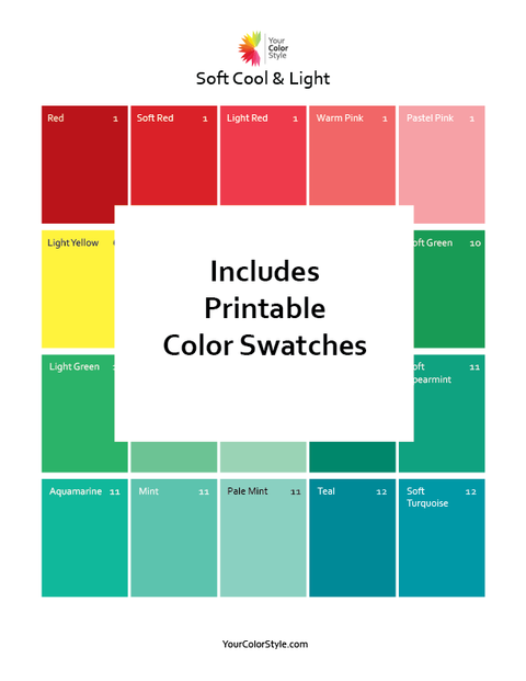 Printable color swatches