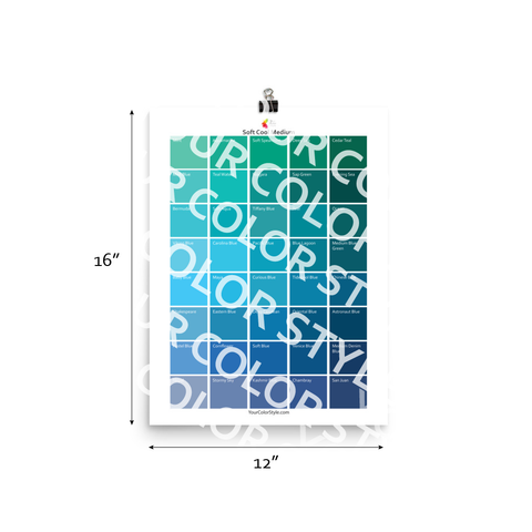 Soft Cool Medium Color Palette - Green to Blue
