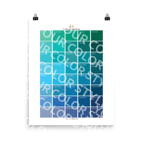 Soft Cool Medium Color Palette - Green to Blue