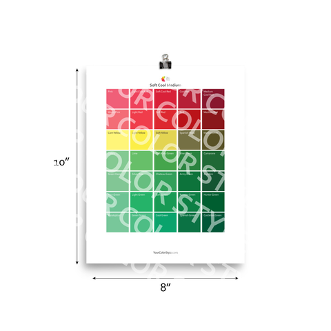 Soft Cool Medium Color Palette - Red to Green