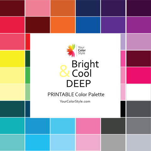 Bright Cool and Deep Digital Color Palette
