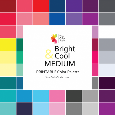 Bright Cool & Medium Digital Color Palette