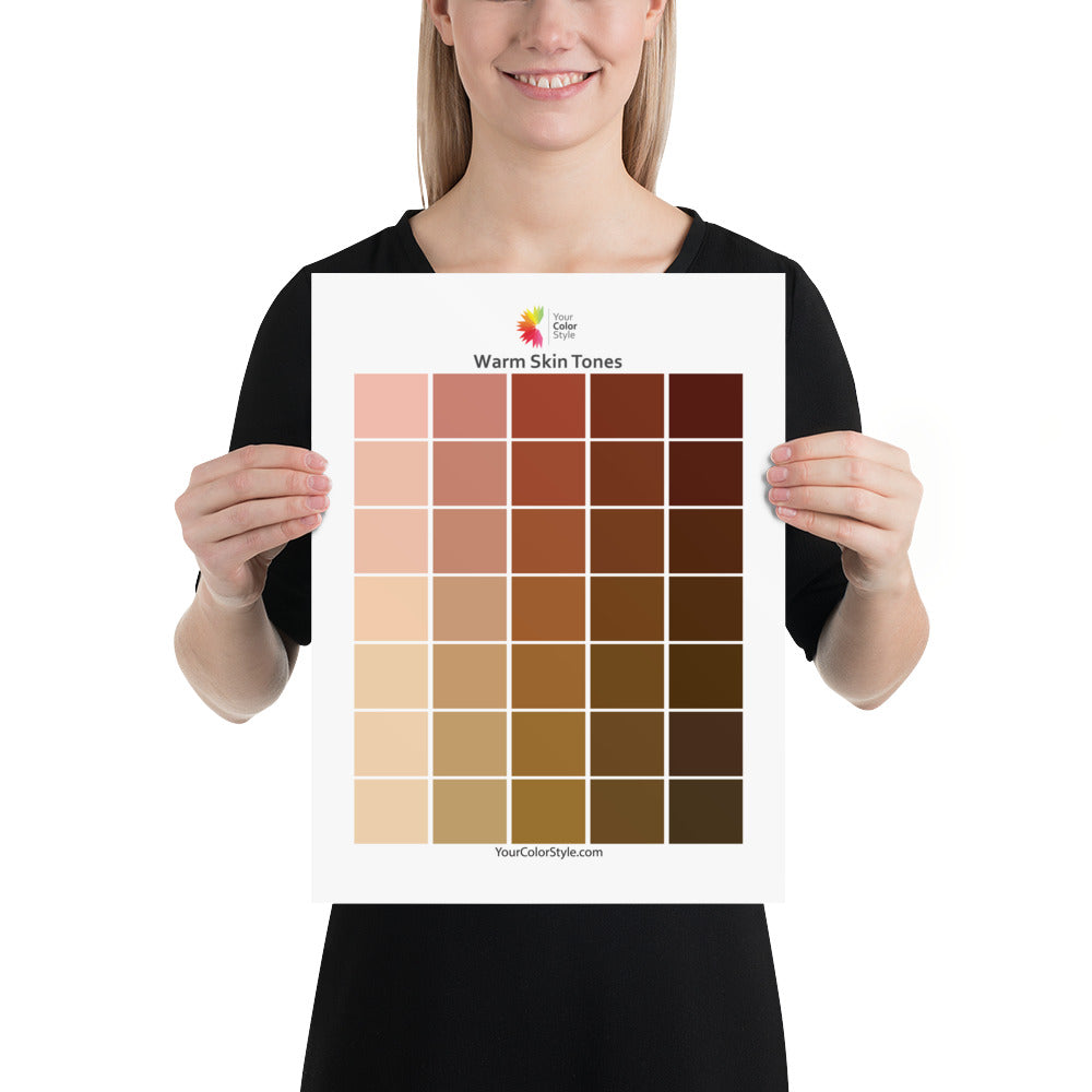 Skin Color Chart Labeled Warm Skin Tones Chart
