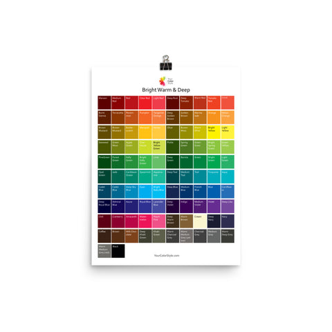 Bright Warm Deep Color Palette Poster