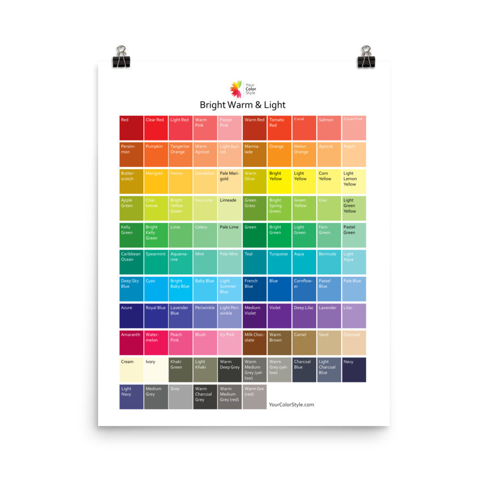Bright, Warm & Light Color Palette Cards - Your complete color palette.  Just slide your 3 cards i…